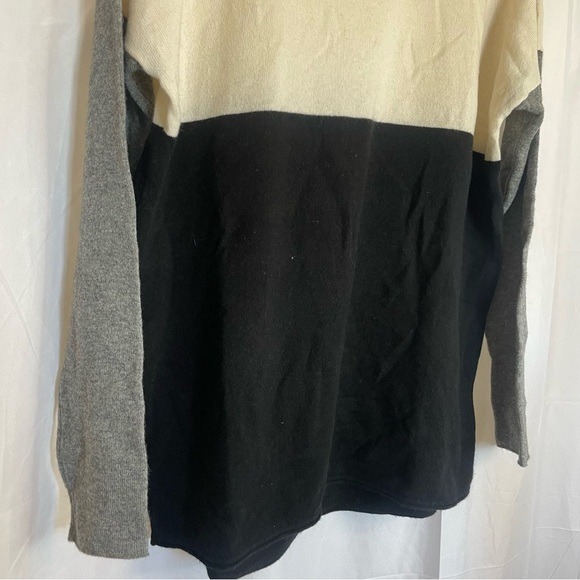 VINCE Women’s Cream Gray Black Colorblock Wool Cashmere Sweater Size Small - Picture 5 of 10